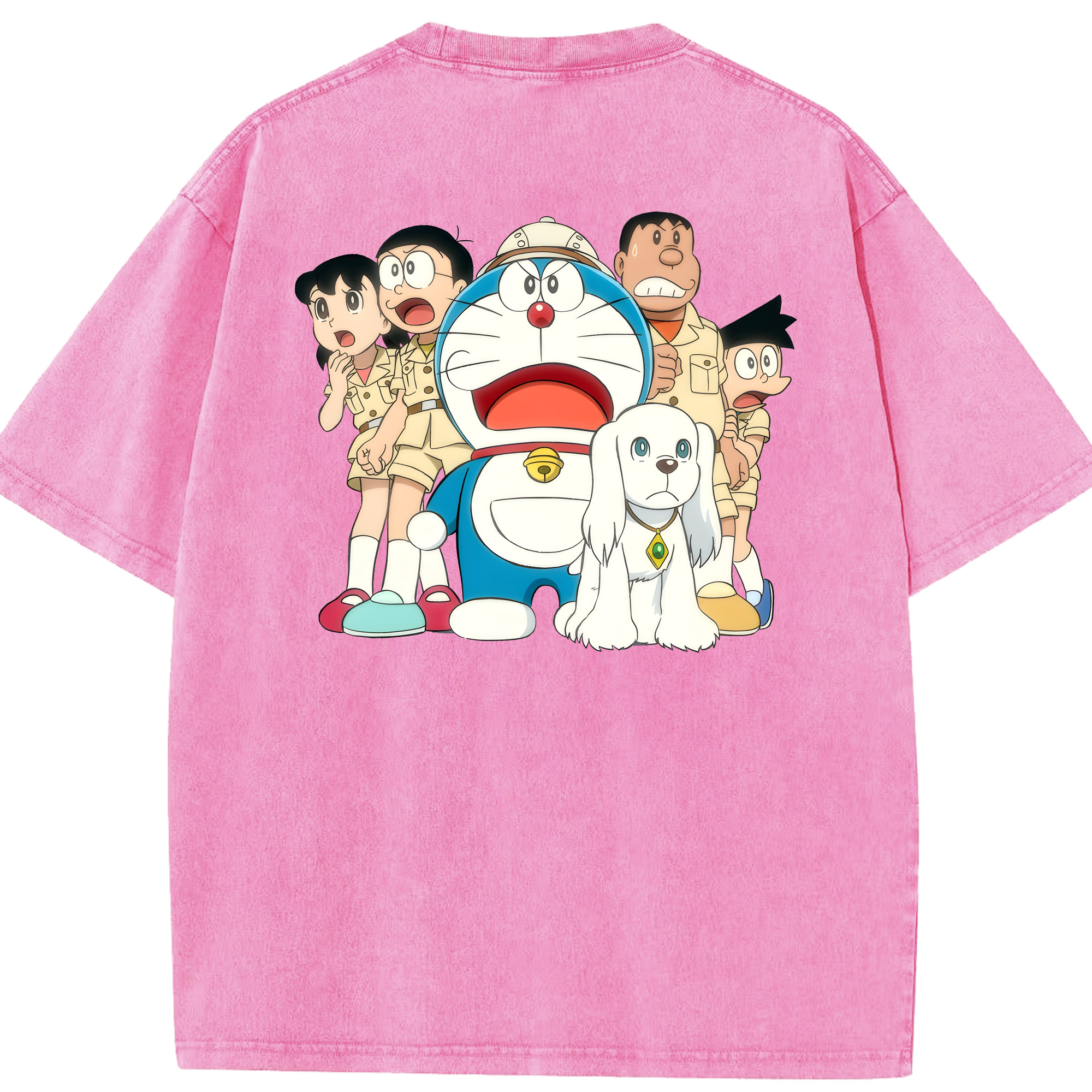 （画像用） ドラえもん Doraemon 綿100% ヴィンテージ風 半袖Tシャツ（背面プリント）
